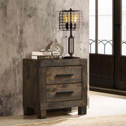 Rustic Golden Brown 2-drawer Nightstand image 1