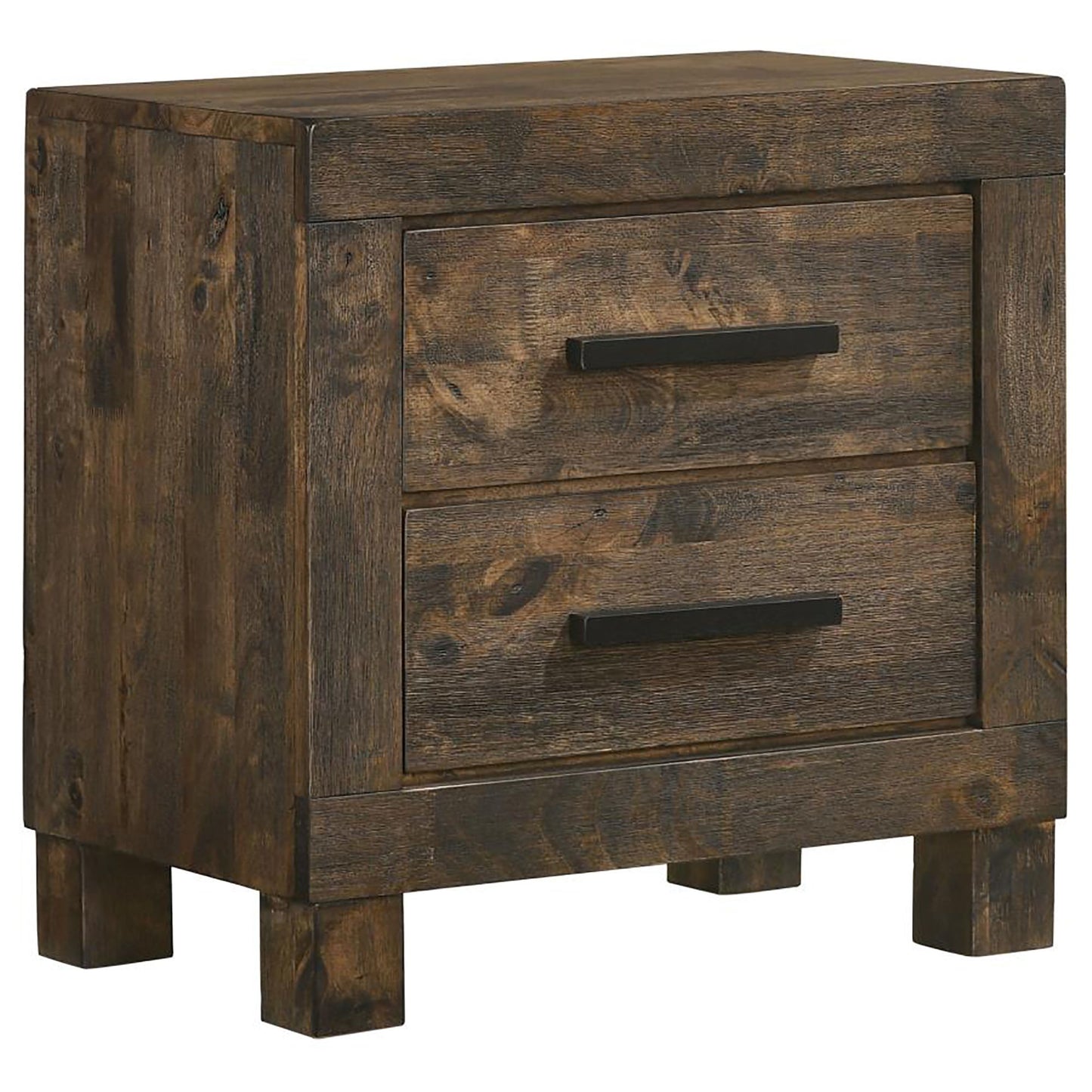 Rustic Golden Brown 2-drawer Nightstand image 2
