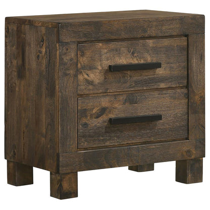 Rustic Golden Brown 2-drawer Nightstand image 2