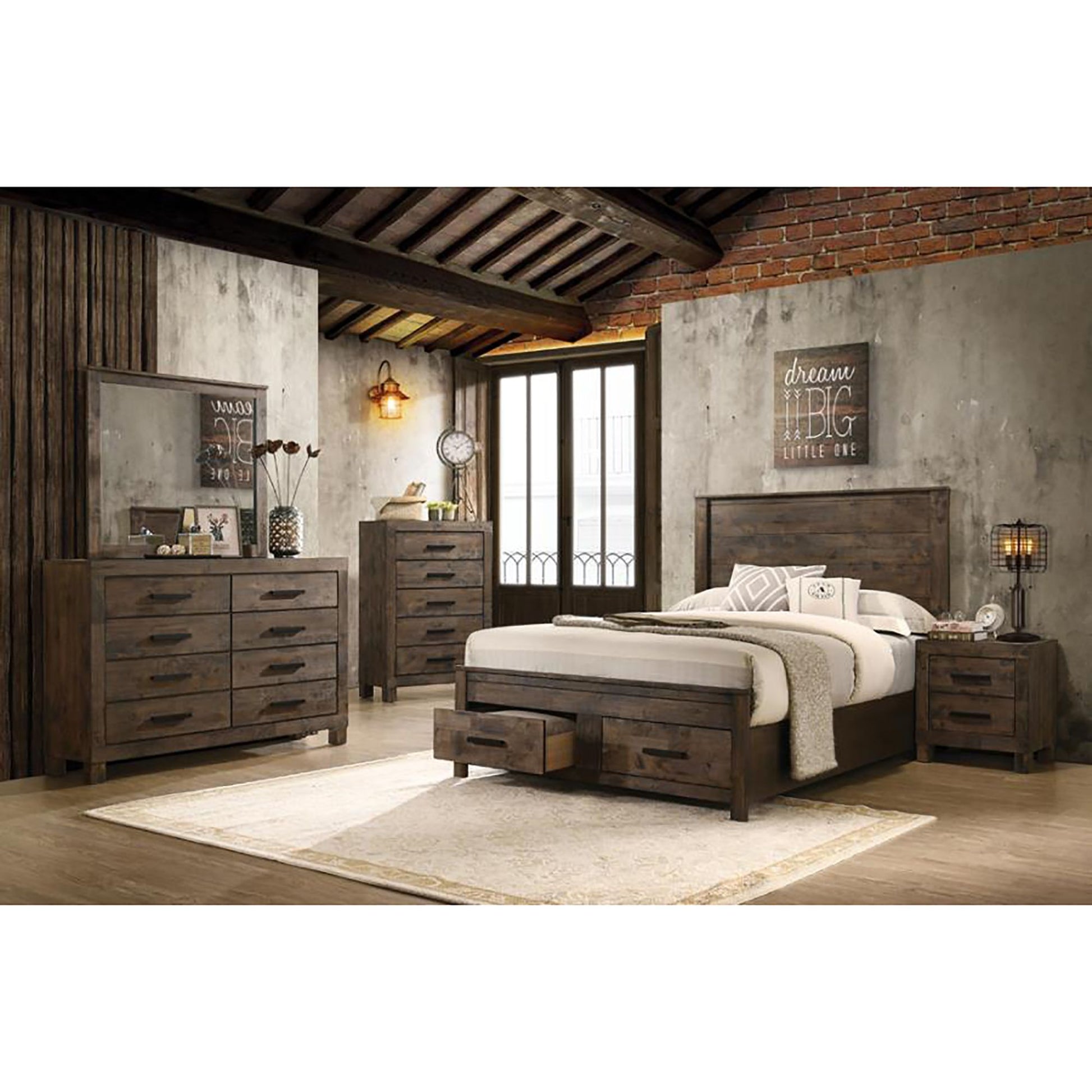 Rustic Golden Brown 2-drawer Nightstand image 10