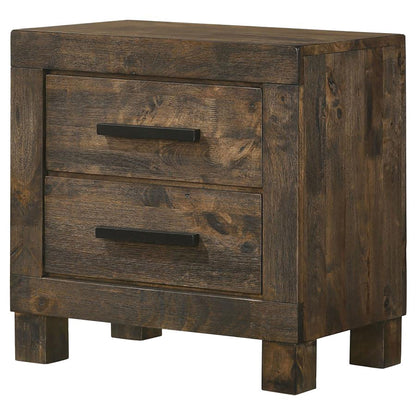 Rustic Golden Brown 2-drawer Nightstand image 3