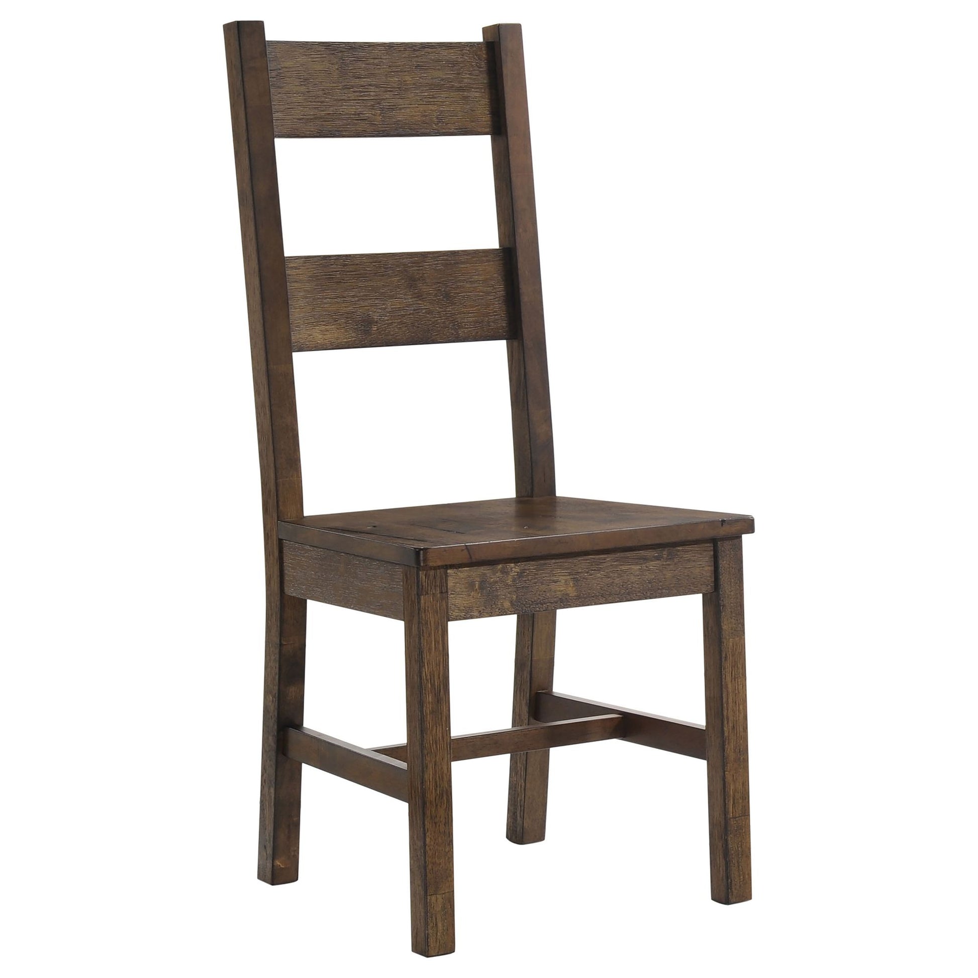 Rustic Golden Brown Ladder Back Dining Chairs (Set of 2) image 3