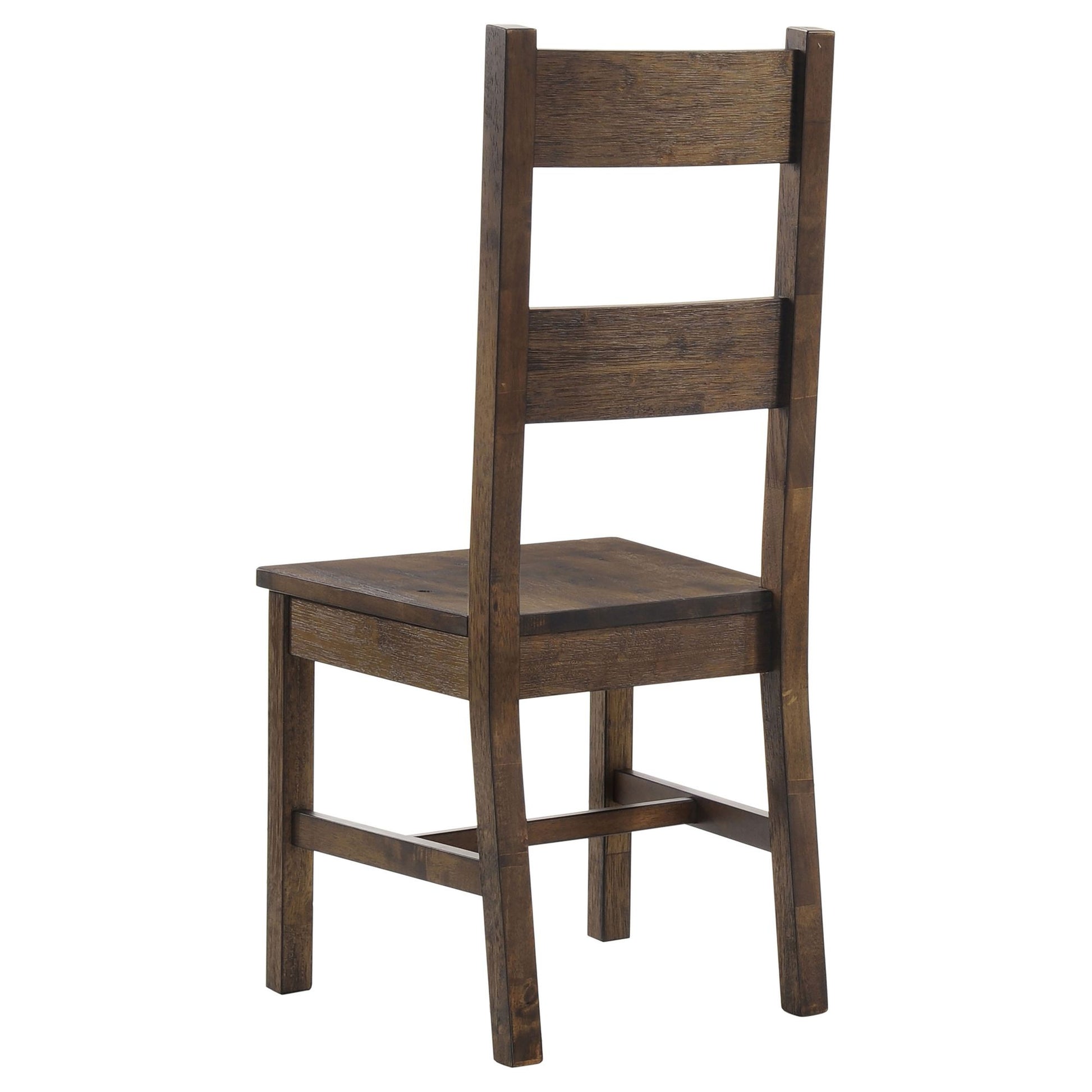 Rustic Golden Brown Ladder Back Dining Chairs (Set of 2) image 4