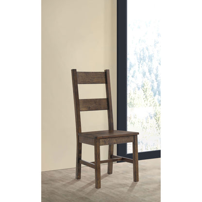 Rustic Golden Brown Ladder Back Dining Chairs (Set of 2) image 1
