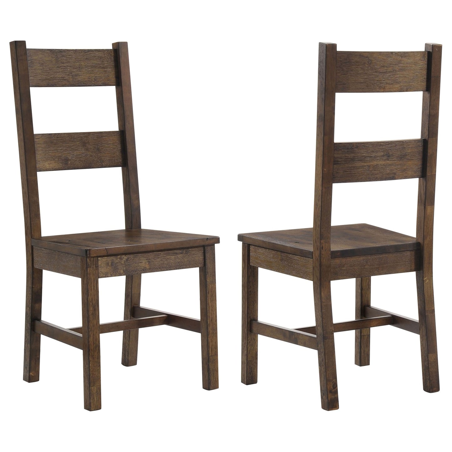 Rustic Golden Brown Ladder Back Dining Chairs (Set of 2) image 2