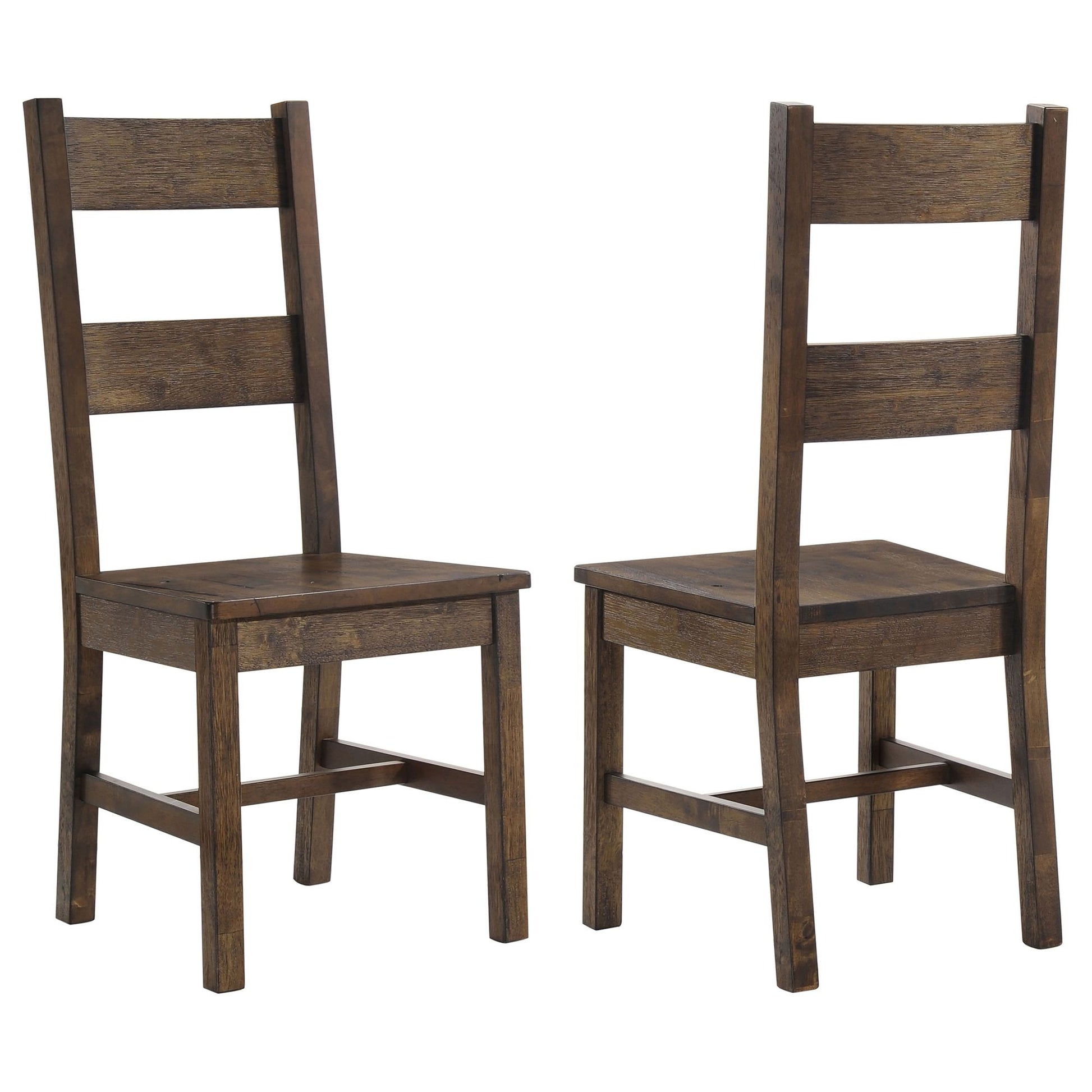 Rustic Golden Brown Ladder Back Dining Chairs (Set of 2) image 2