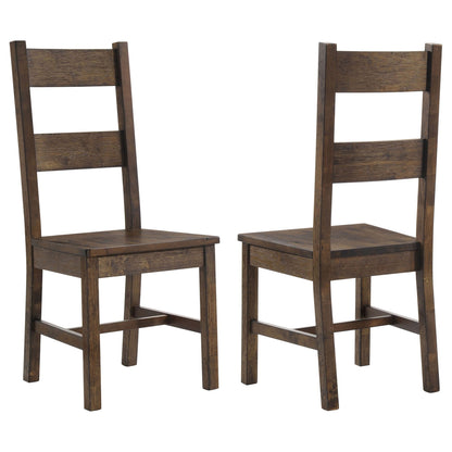 Rustic Golden Brown Ladder Back Dining Chairs (Set of 2) image 2