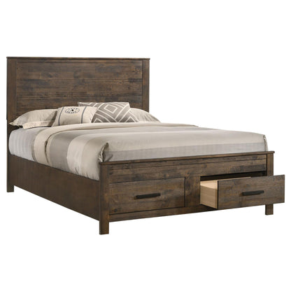 Rustic Golden Brown Queen Storage Bed image 2