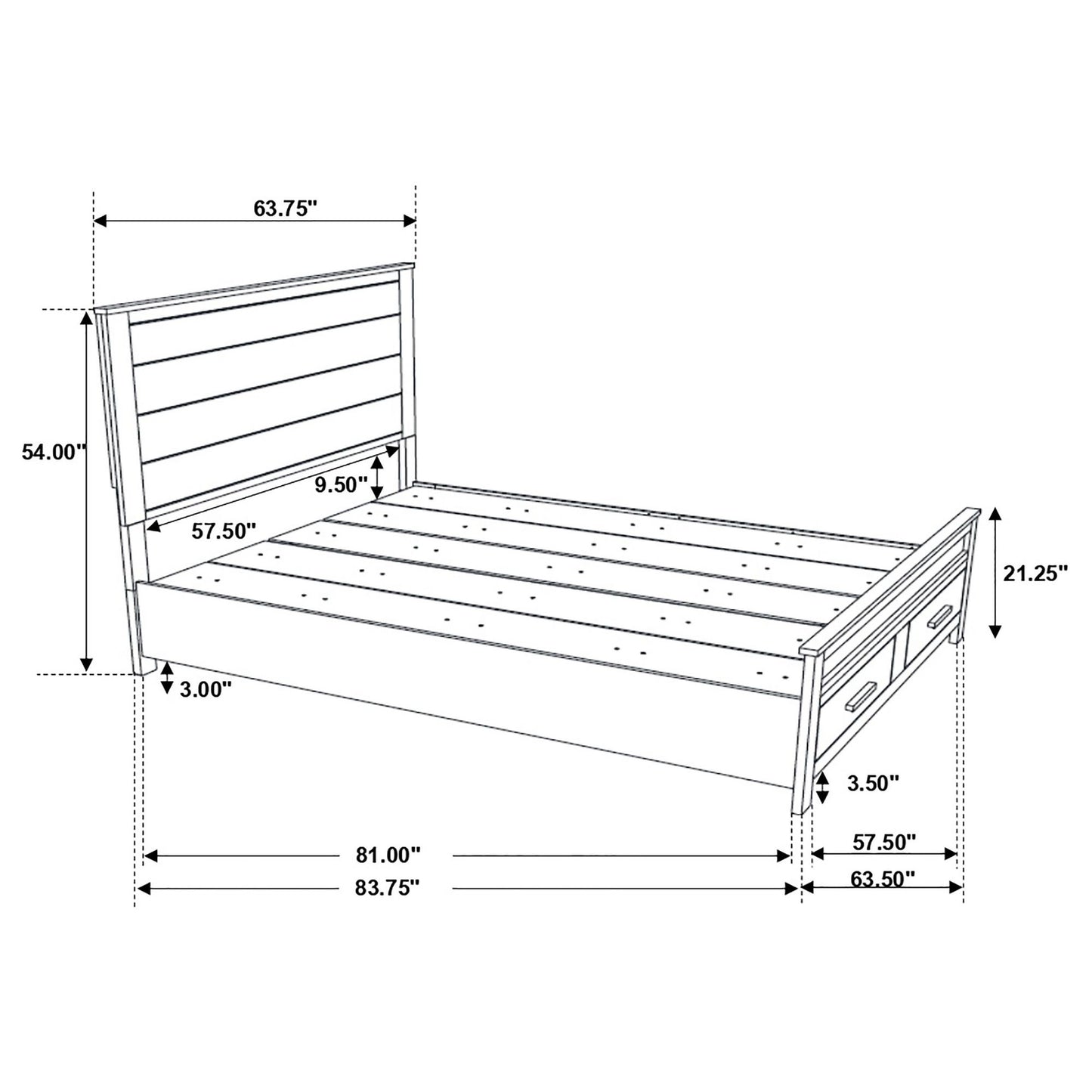 Rustic Golden Brown Queen Storage Bed image 7