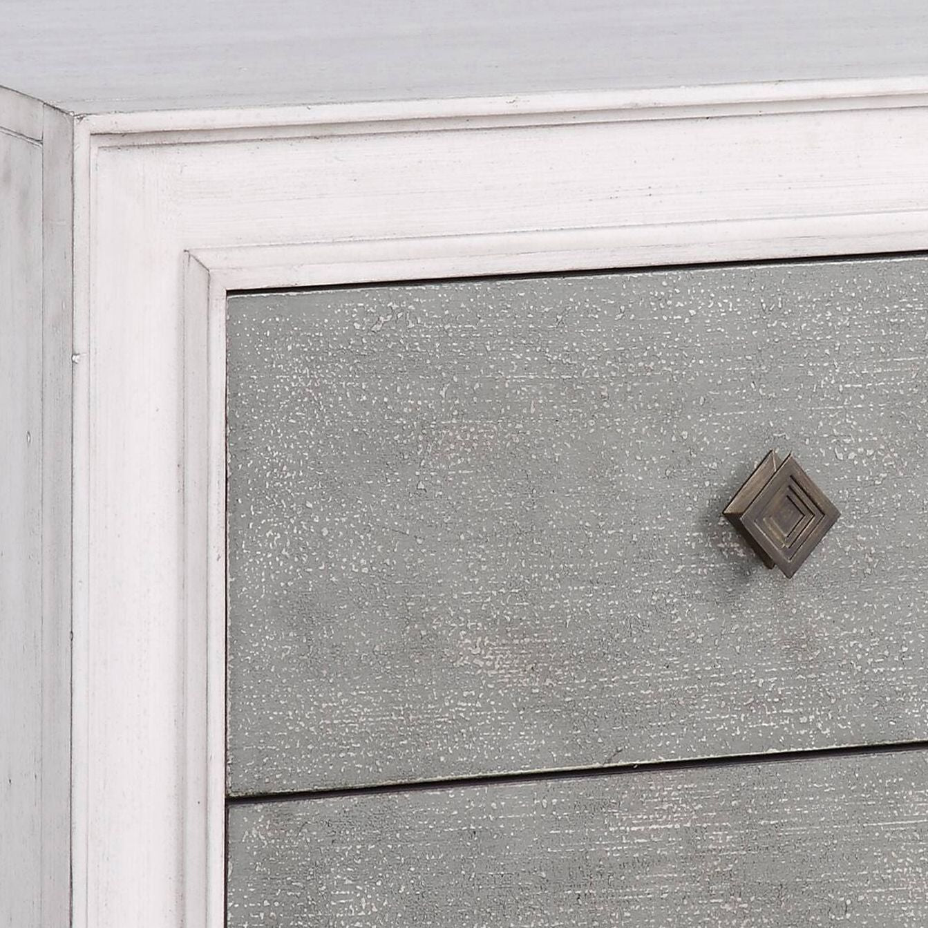 Rustic Grey and Weathered White 2-drawer Nightstand image 5