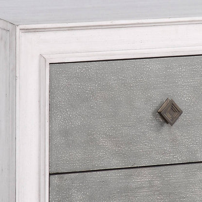 Rustic Grey and Weathered White 2-drawer Nightstand image 5