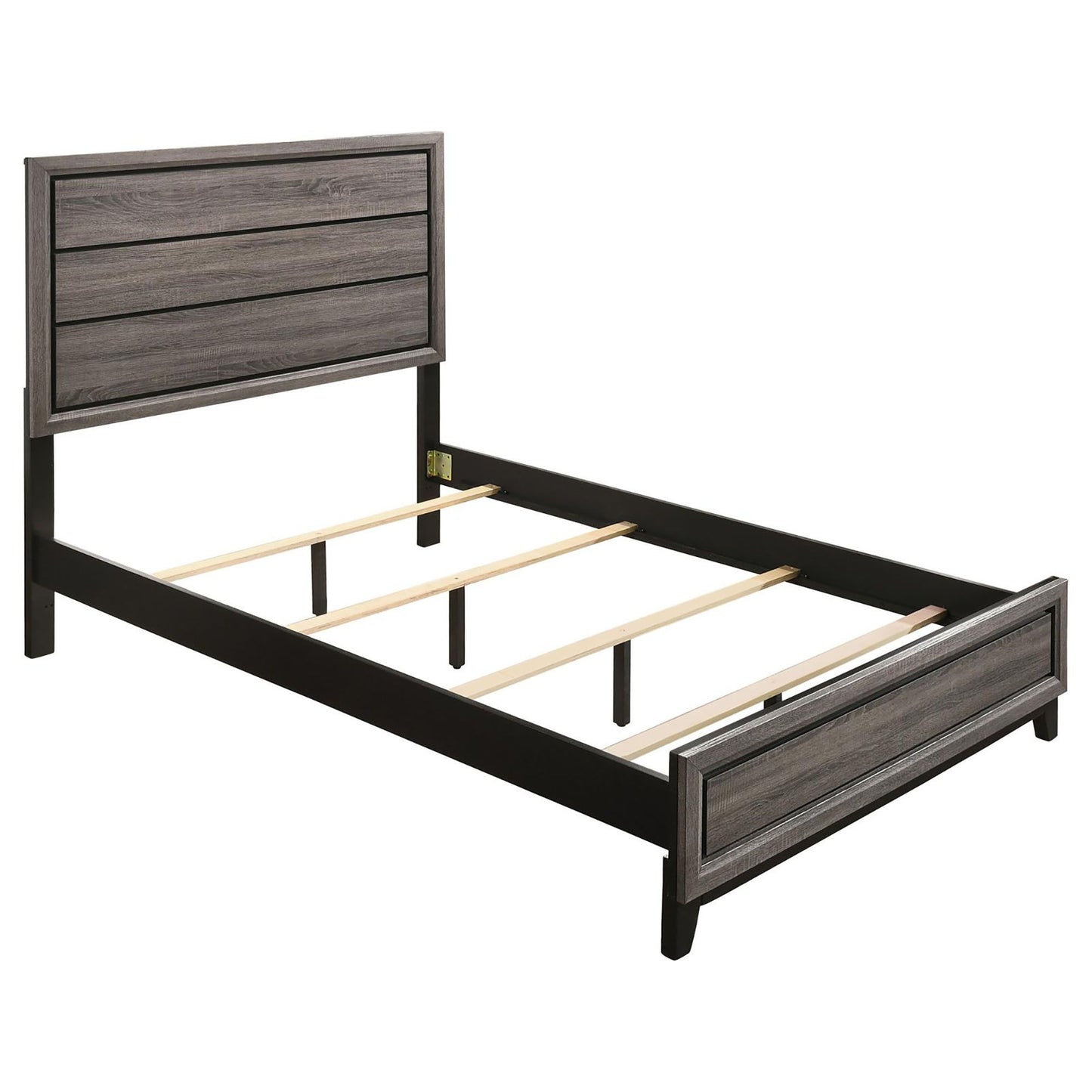 Rustic Grey Oak Queen Panel Bed image 3
