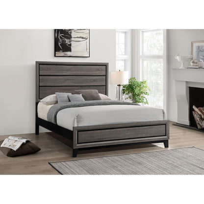 Rustic Grey Oak Queen Panel Bed image 1