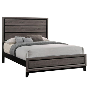 Rustic Grey Oak Queen Panel Bed image 2