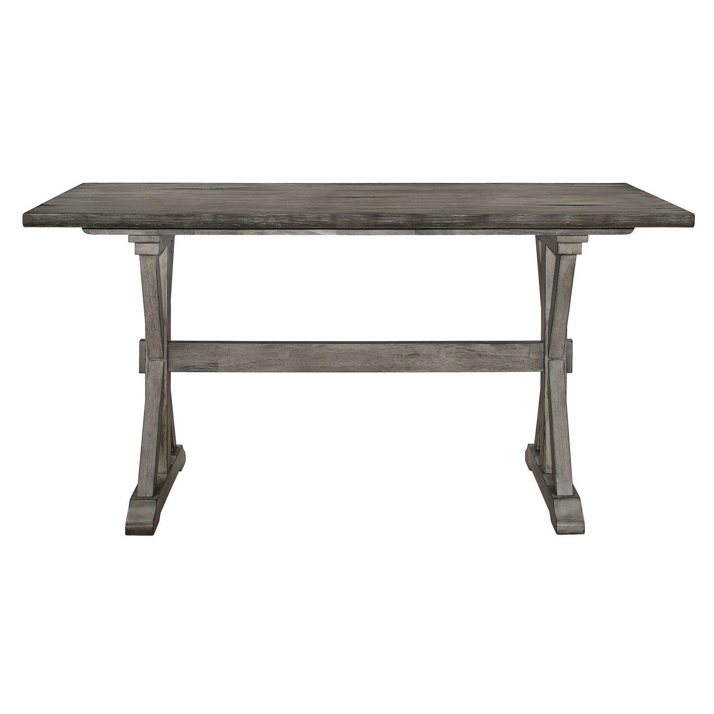 Rustic Look Distressed Gray Finish 1pc Counter Height Dining Table Solid Rubberwood Kitchen Dining Furniture image 1