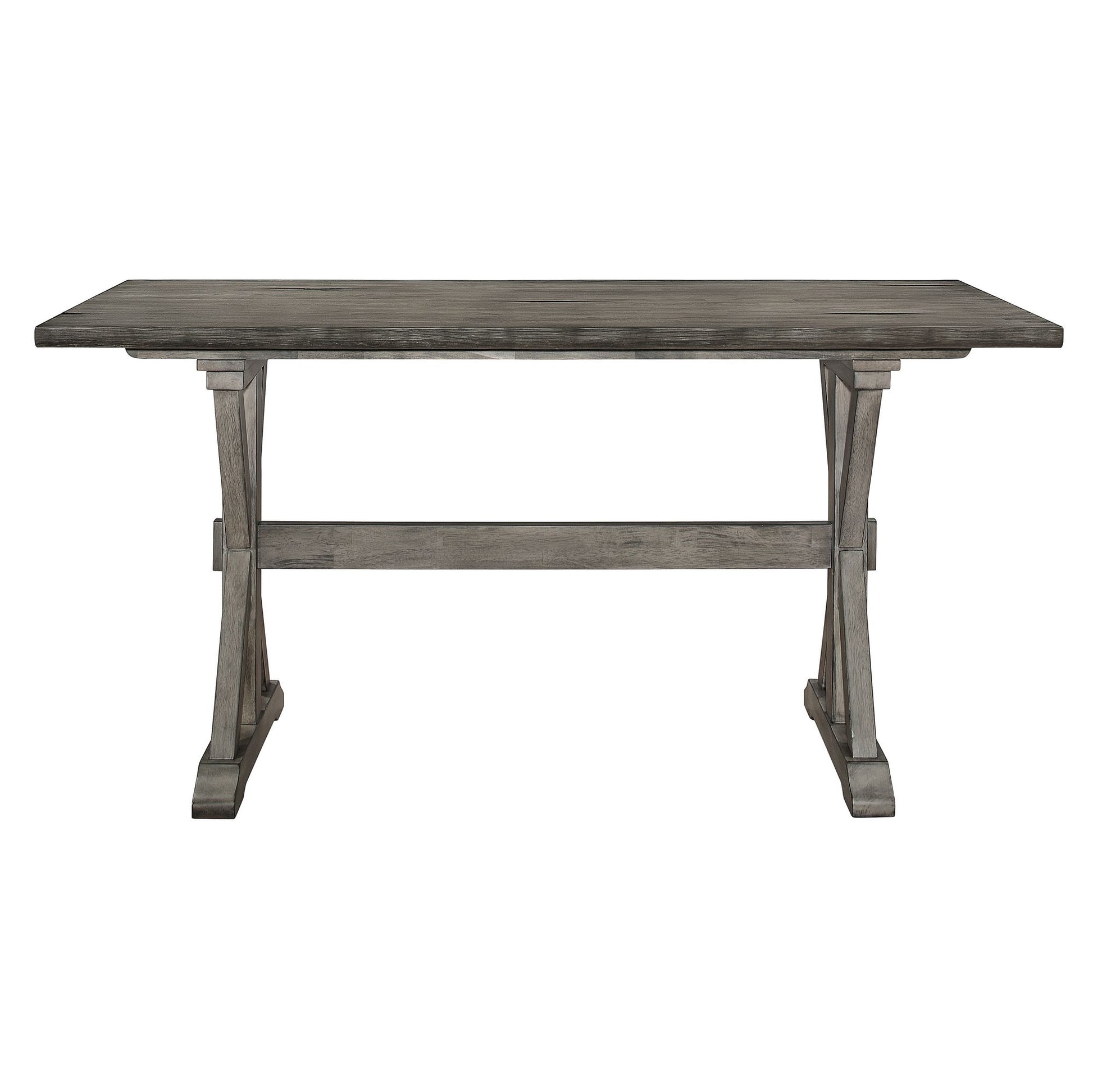 Rustic Look Distressed Gray Finish 1pc Counter Height Dining Table Solid Rubberwood Kitchen Dining Furniture image 1