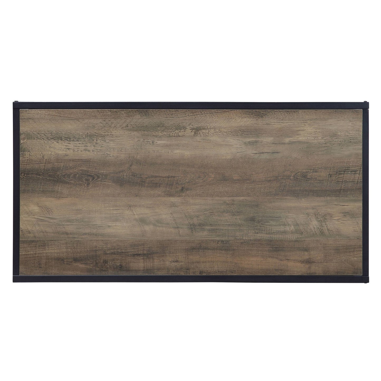 Rustic Oak and Black Coffee Table with Shelf image 3