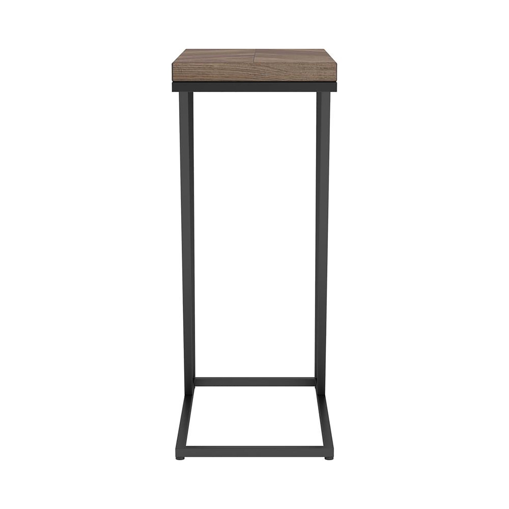 Rustic Tobacco Herringbone and Sandy Black Accent Table image 6