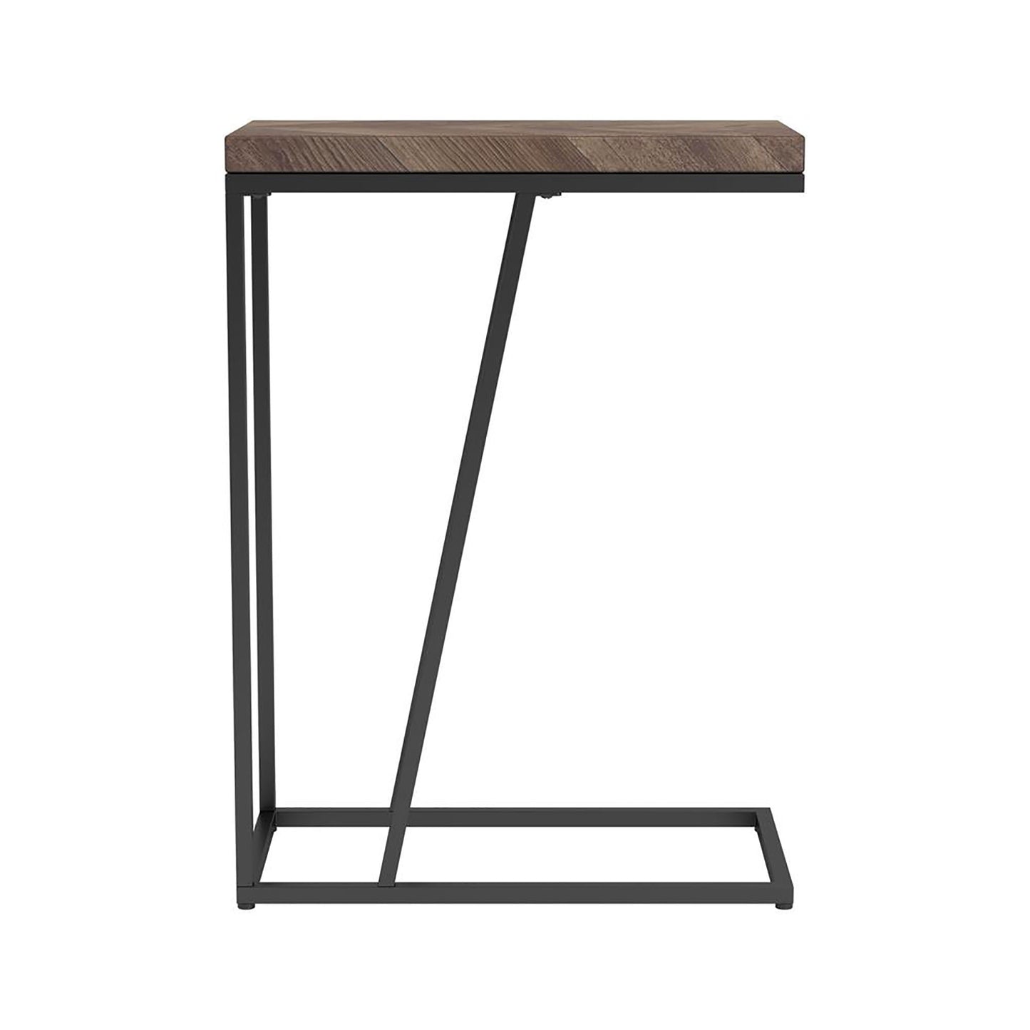 Rustic Tobacco Herringbone and Sandy Black Accent Table image 4