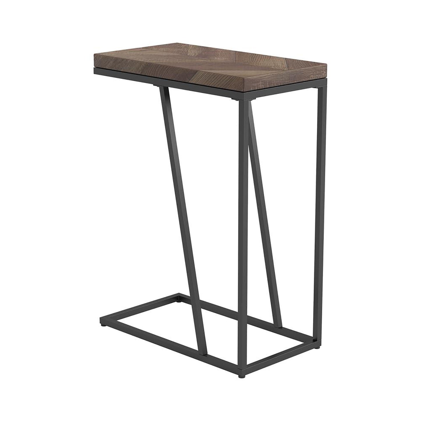 Rustic Tobacco Herringbone and Sandy Black Accent Table image 7