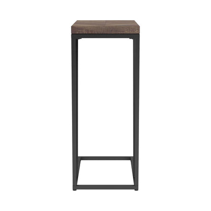 Rustic Tobacco Herringbone and Sandy Black Accent Table image 5