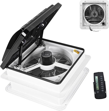 RV Roof Vent Fan 14",Continuously Variable Reversible 12V Remote Control Trailer Roof Vent Low Noise with Rain Sensor,UV image 8