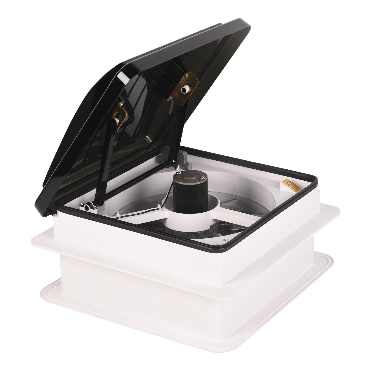 RV Roof Vent Fan 14",Continuously Variable Reversible 12V Remote Control Trailer Roof Vent Low Noise with Rain Sensor,UV image 1