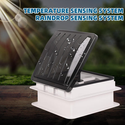 RV Roof Vent Fan 14",Continuously Variable Reversible 12V Remote Control Trailer Roof Vent Low Noise with Rain Sensor,UV image 5
