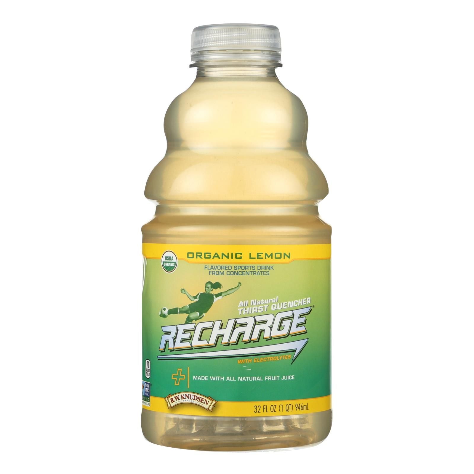 Rw Knudsen Pet Recharge Organic Lemon Juice - Case Of 6 - 32 Fz image 1