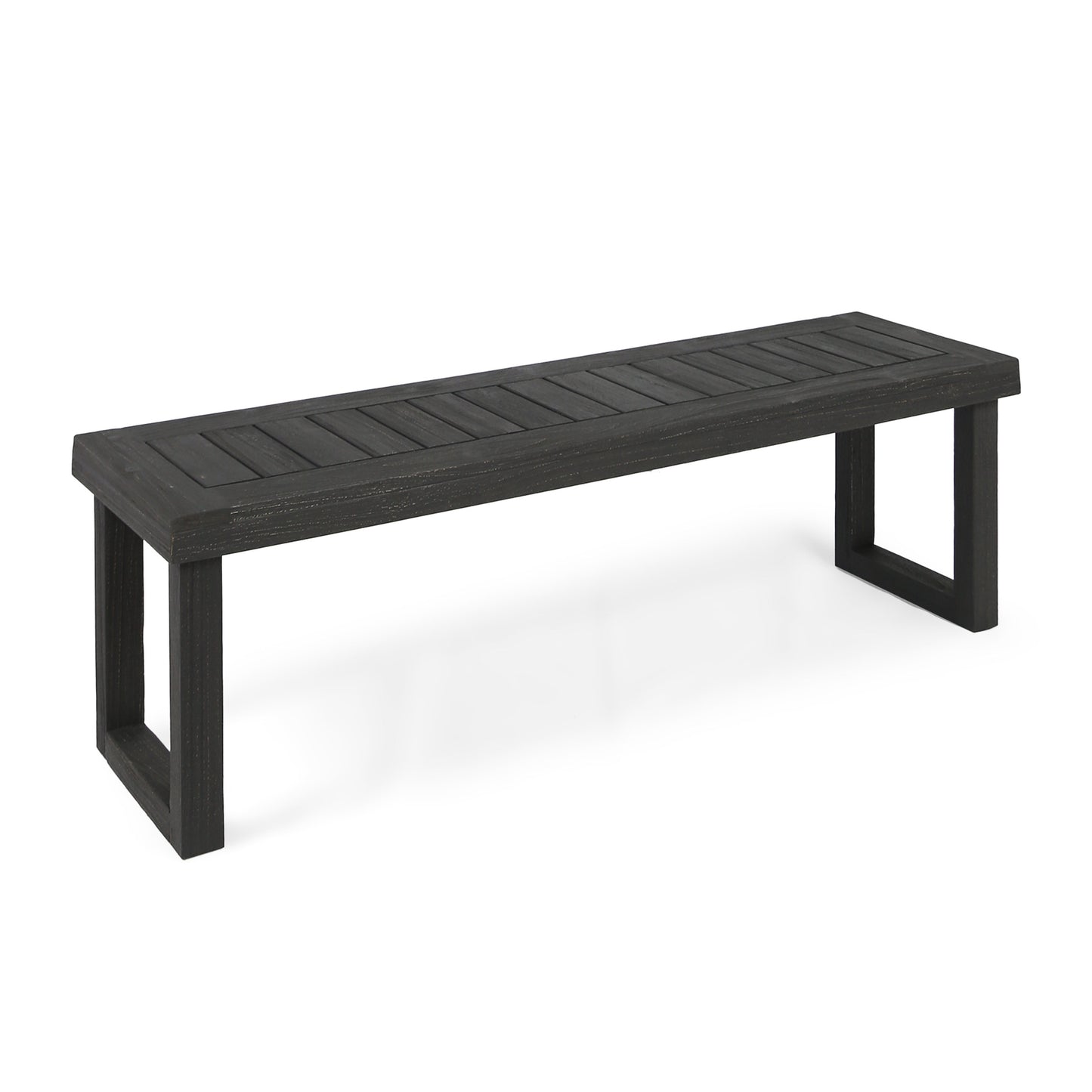 Outdoor Acacia Wood Dining Bench,Dark Grey image 5