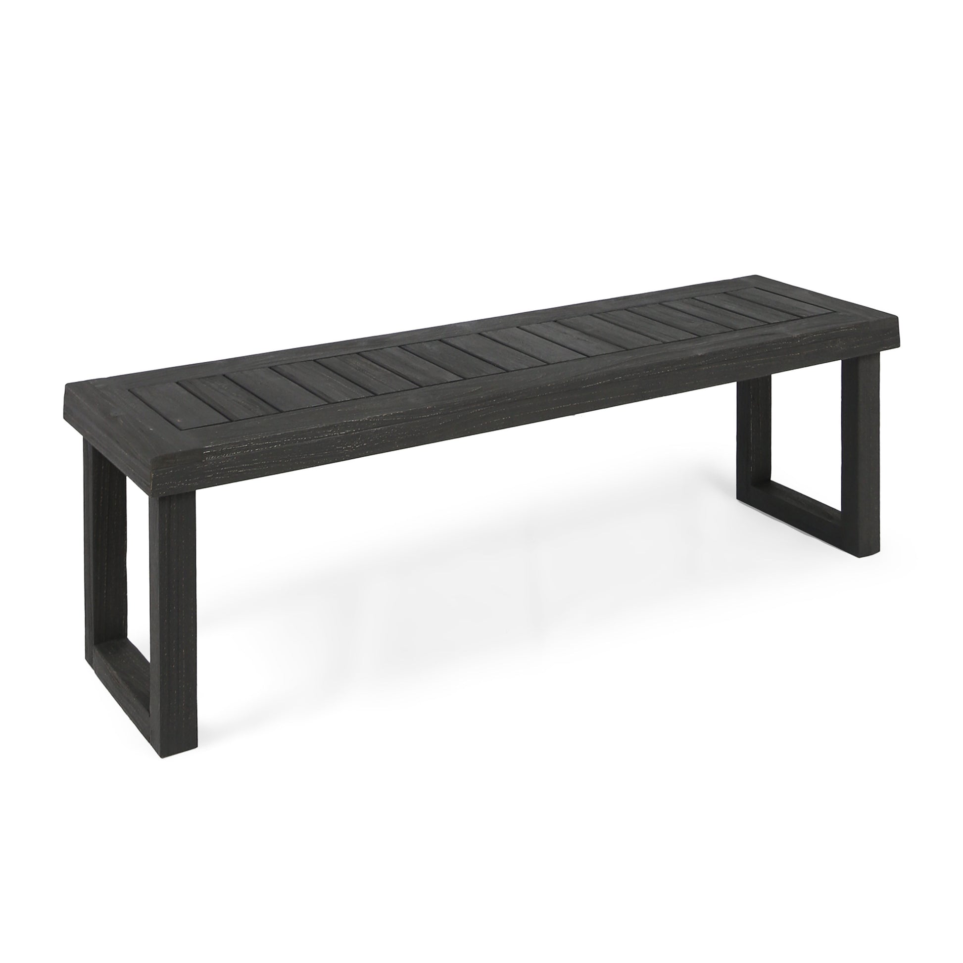 Outdoor Acacia Wood Dining Bench,Dark Grey image 5
