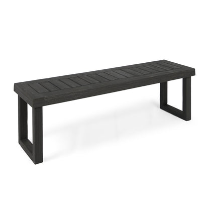 Outdoor Acacia Wood Dining Bench,Dark Grey image 5