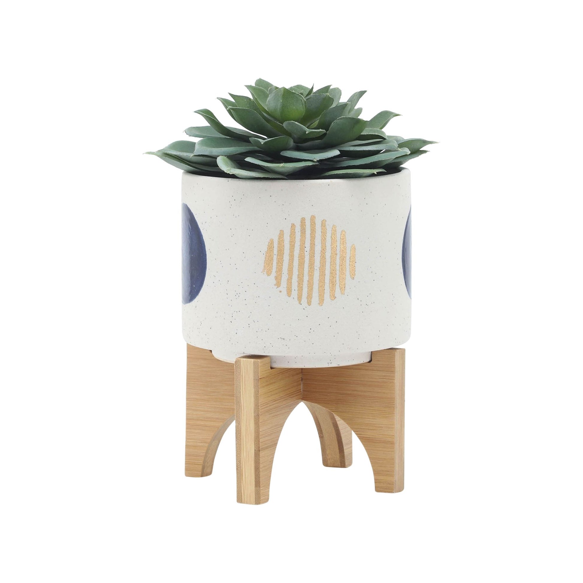 S/2 5/8" FUNKY PLANTER W/ STAND, WHITE image 4