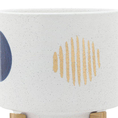 S/2 5/8" FUNKY PLANTER W/ STAND, WHITE image 7