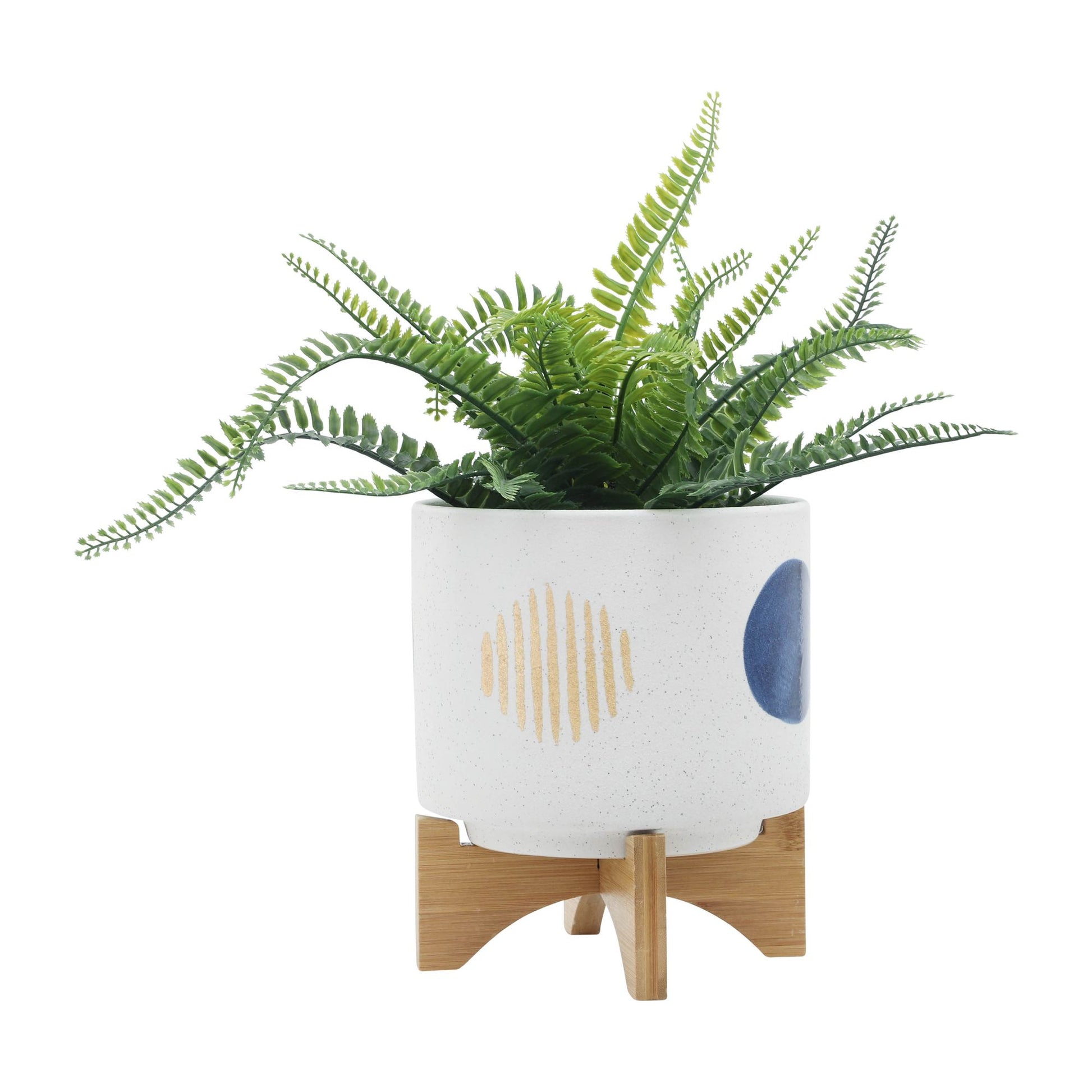 S/2 5/8" FUNKY PLANTER W/ STAND, WHITE image 3