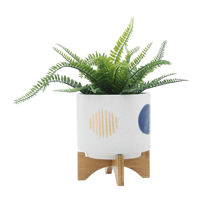 S/2 5/8" FUNKY PLANTER W/ STAND, WHITE image 3