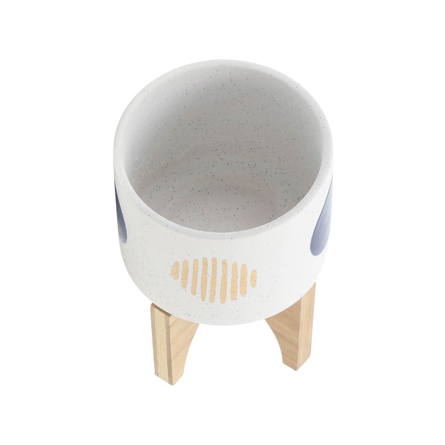 S/2 5/8" FUNKY PLANTER W/ STAND, WHITE image 5