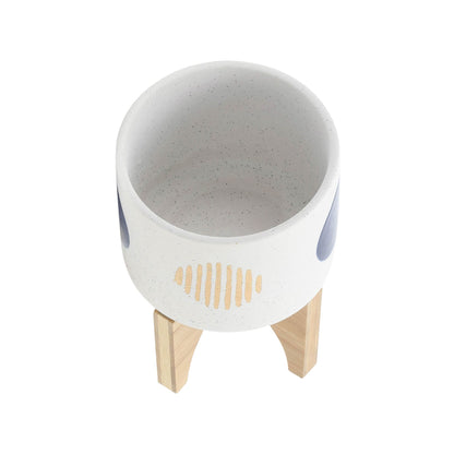 S/2 5/8" FUNKY PLANTER W/ STAND, WHITE image 5