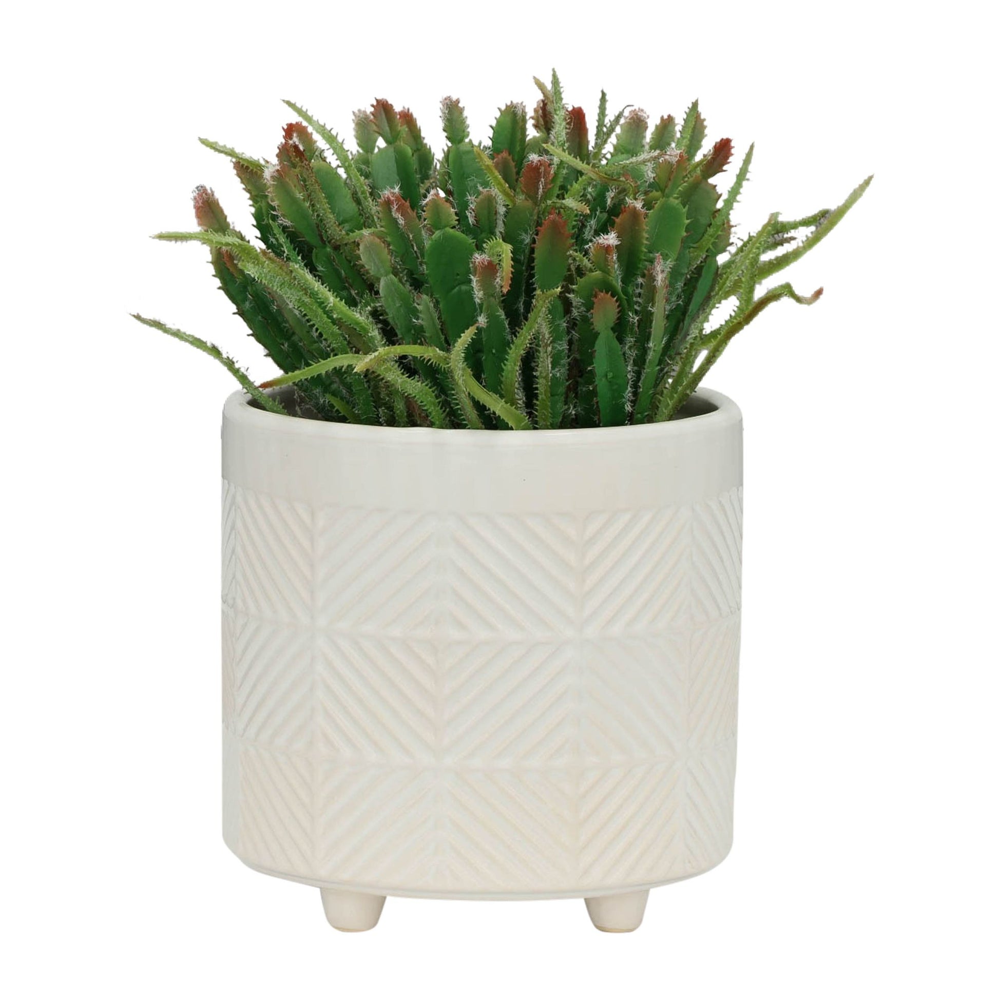 S/2 6/8" TEXTURED PLANTERS, SHINY WHITE image 3