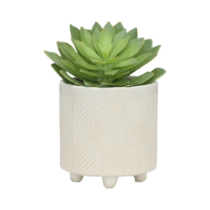 S/2 6/8" TEXTURED PLANTERS, SHINY WHITE image 4
