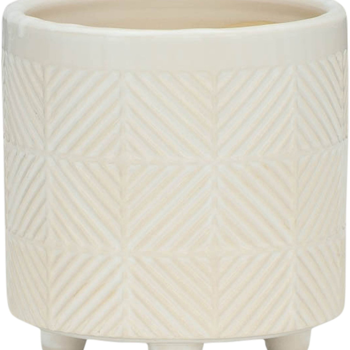 S/2 6/8" TEXTURED PLANTERS, SHINY WHITE image 7