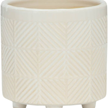 S/2 6/8" TEXTURED PLANTERS, SHINY WHITE image 7