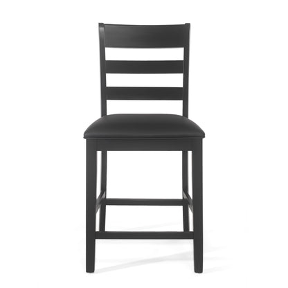 Farmhouse Upholstered Wood Counter Stools (Set of 2) image 4