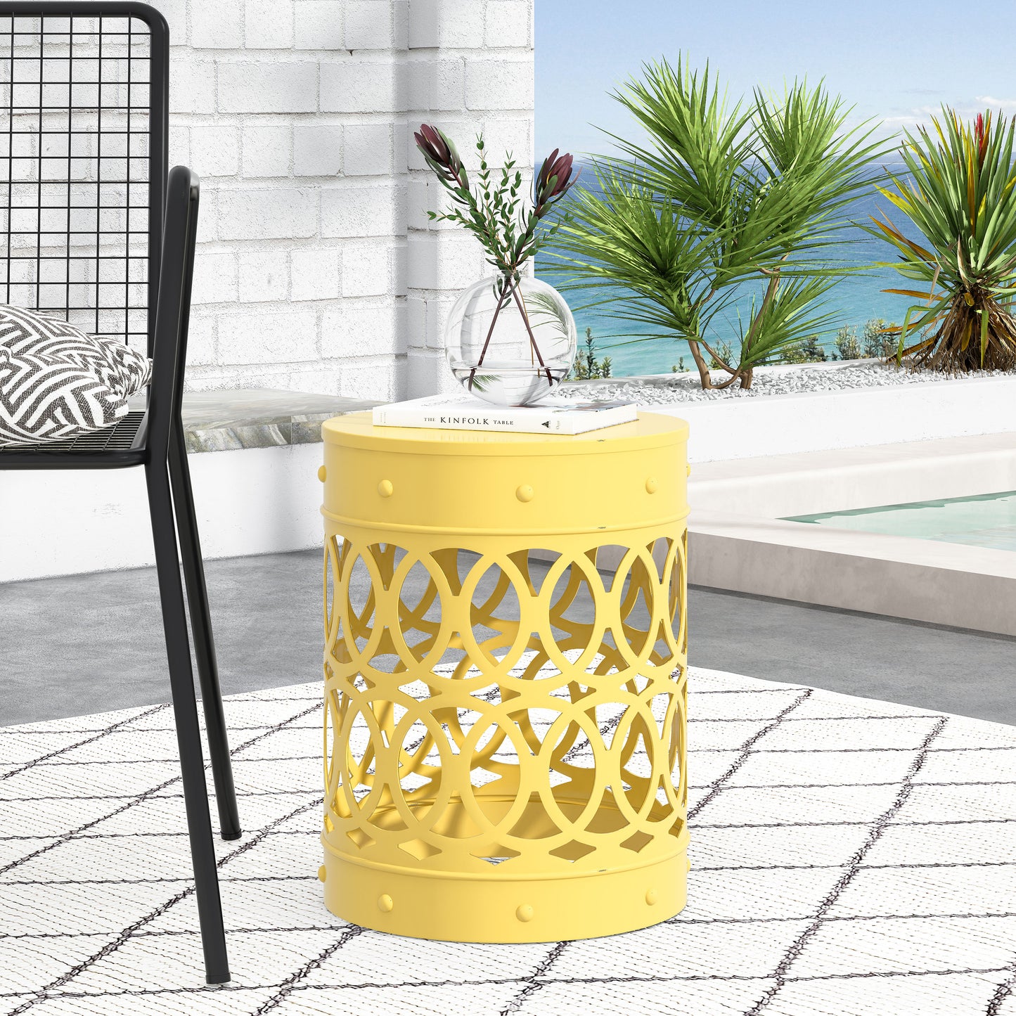 Outdoor Metal end Table -Large image 1