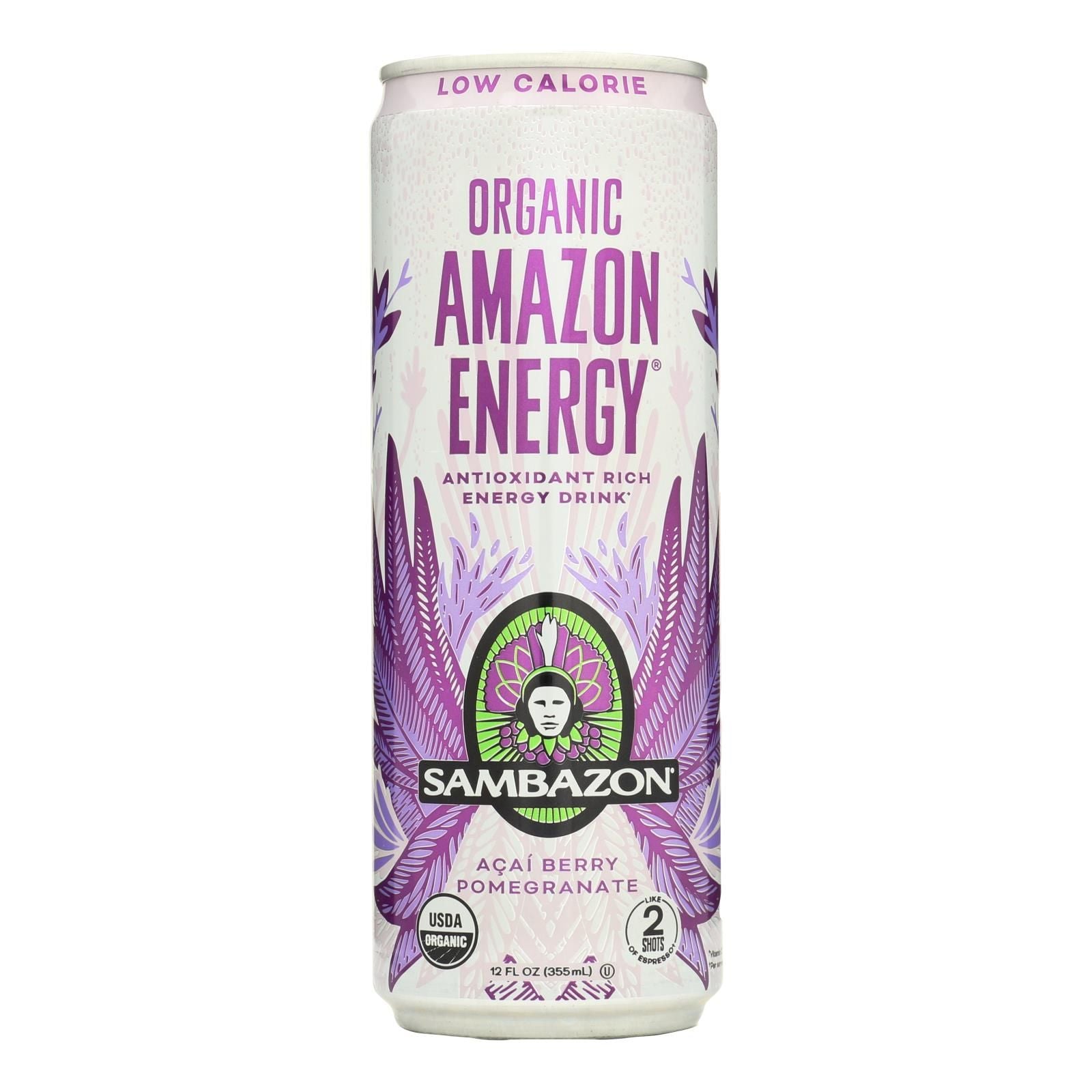 Sambazon Organic Amazon Energy Drink - Low Calorie - Case Of 12 - 12 Fl Oz image 1