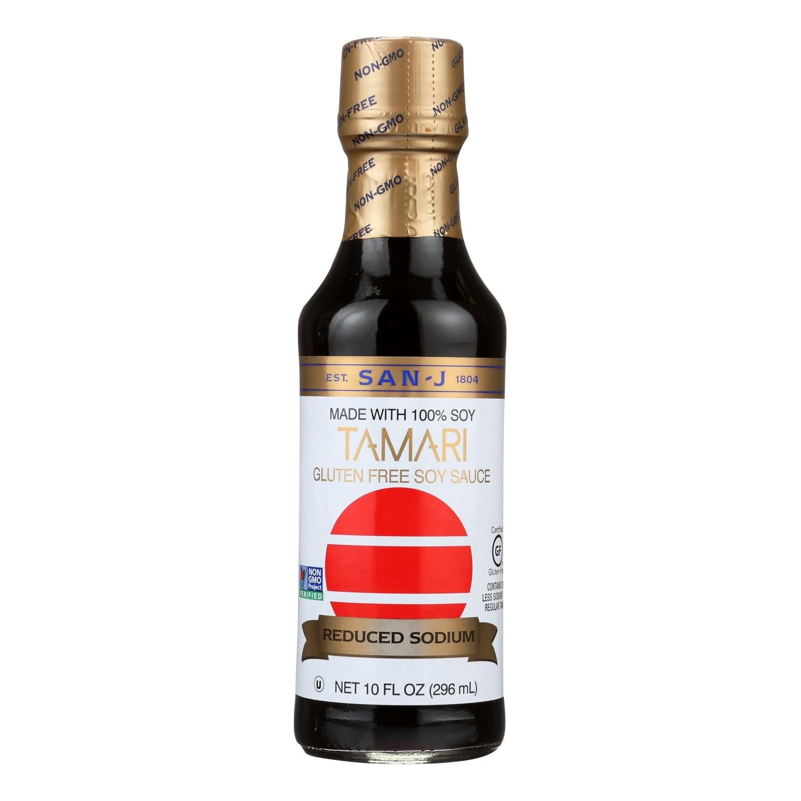 San - J Tamari Soy Sauce - Reduced Sodium - Case Of 6 - 10 Fl Oz. image 1