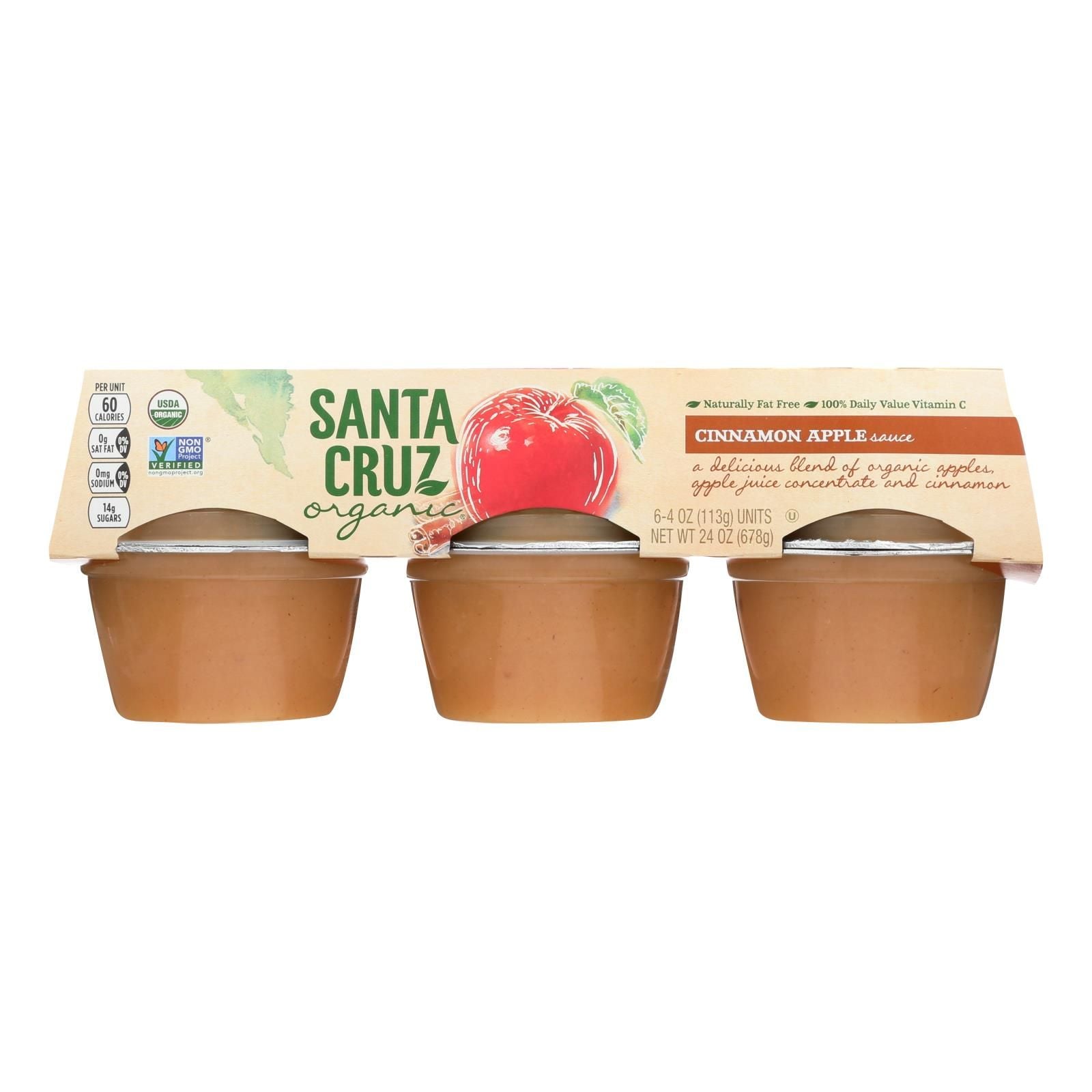 Santa Cruz Organic Apple Sauce - Cinnamon - Case Of 12 - 4 Oz. image 1