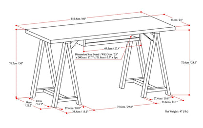 Sawhorse - Desk - Dark Chestnut Brown image 8