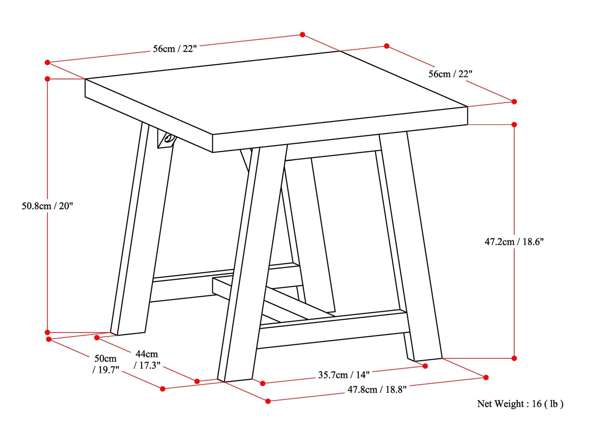 Sawhorse - End Table - Distressed Grey image 6