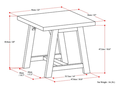 Sawhorse - End Table - Distressed Grey image 6